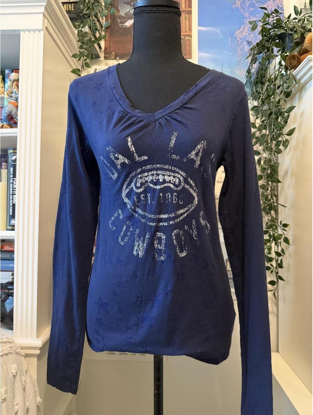 Y2K Dallas Cowboys Her Style Star Print Long Sleeve Tee